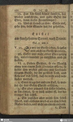 [Am fünfzehnten Sonntage nach Trinitatis]