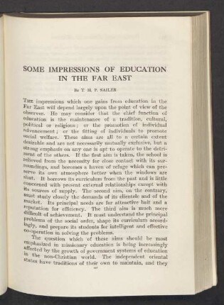 Some impressions of education in the far east