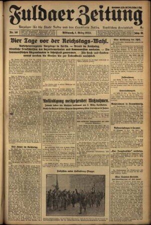 Ausgabe vom Mittwoch, den 01. März 1933.
