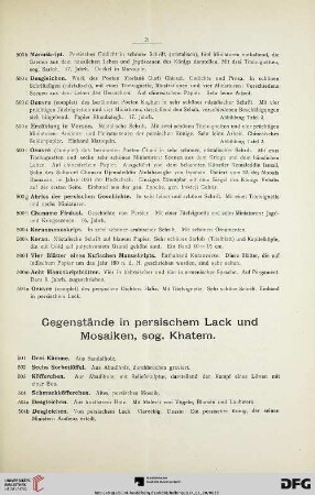 Gegenstände in persischem Lack und Mosaiken, sog. Khatem (Nr. 501-540)