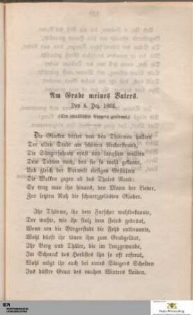 Am Grabe meines Vaters.. Den 8. Dez. 1866