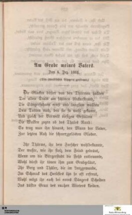 Am Grabe meines Vaters.. Den 8. Dez. 1866