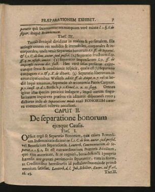 Caput II. De separatione bonorum eiusque Causis.