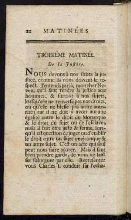 Troisiéme Matinée.