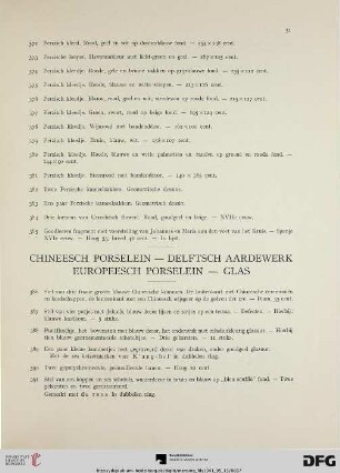 Chineesch porselein – delftsch aardewerk europeesch porselein – glas (Nr. 386-416)
