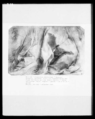 Blatt mit Gewandstudien zur Figur der Maria bei der Geburt Christi