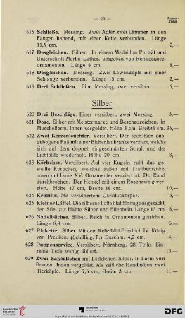 Silber (Nr. 620-634)