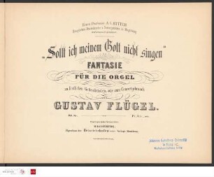 Sollt ich meinem Gott nicht singen : Fantasie für die Orgel ; Op. 82