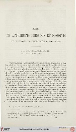 XXII. De attributis personis et negotiis