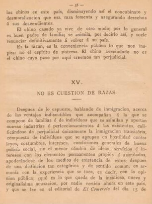 XV. No es cuestion de razas