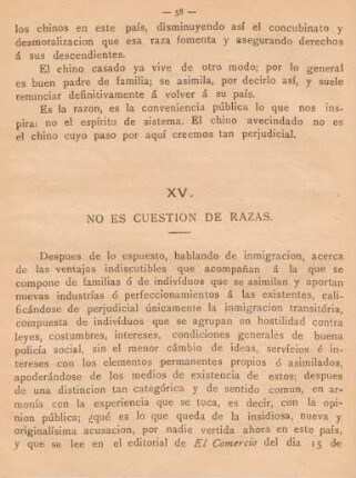 XV. No es cuestion de razas