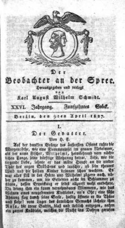15. Stueck, 9. April 1827