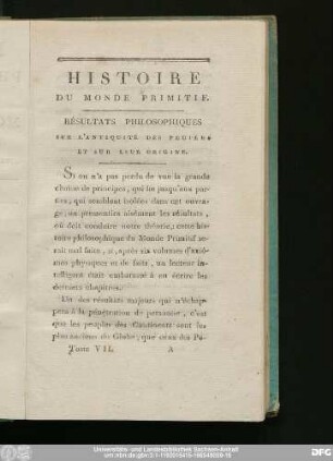 Résultats Philosophiques Sur L'Antiquité Des Peuiles Et Sur Leur Origine.