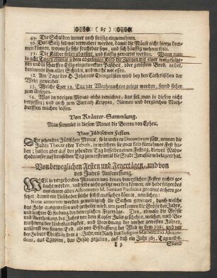 Von beweglichen Festen und Feyertägen, und von des Jahrs Ausmessung