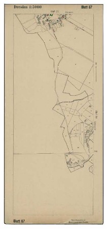 Schadensplan der Stadt Dresden. Bearbeitet 1945/1946 vom Stadtplanungsamt Dresden. [Grundlagenkarte: Plan von Dresden. Blatt 1 [Altstadt, Neustadt], mit Legende zum Zerstörungsgrad (schwarz - total zerstört; blau - schwer beschädigt; grün - mittelschwer beschädigt; rot - leicht beschädigt) : Plan von Dresden. 1911/13/38/39/40. Blatt 1-12. 14-22, 24, 27, 29, 36, 39, 41-42. Bearb. Vom Vermessungsamt. 1:5000. 1.-9.,11., 13., 14. Aufl. Dresden 1911/13/38/39/40. 50 x 50 cm. Die Blätter 23, 25, 28 und 40 sind nur unter Schadensplan zu finden.