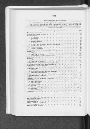 Alphabetisches Sachregister