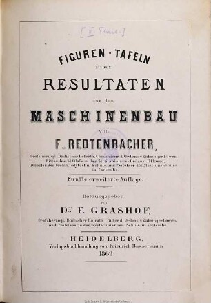 Resultate für den Maschinenbau, [2]. Figuren-Tafeln