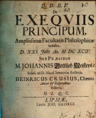 Disp. de exequiis principum