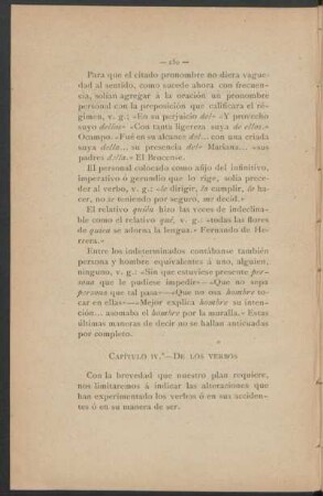 Capítulo IV.° - De los verbos