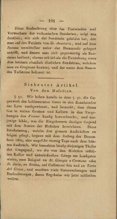 Siebenter Artikel. Von den Mofetten.