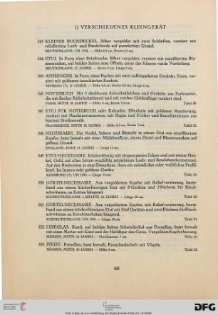 i) Verschiedenes Kleingerät (Nr. 543-588)