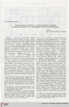 14: Zagadnienie ideowej i artystycznej genezy dawnego kóscioła PP. Benedyktynek w Lubomierzu