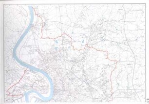 Topographische Karte von Düsseldorf