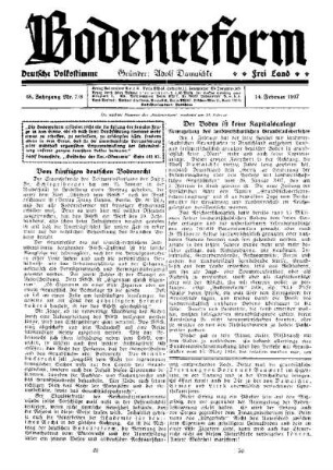 Vom künftigen deutschen Bodenrecht