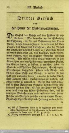 Dritter Versuch von der Dauer der Ländereypachtungen