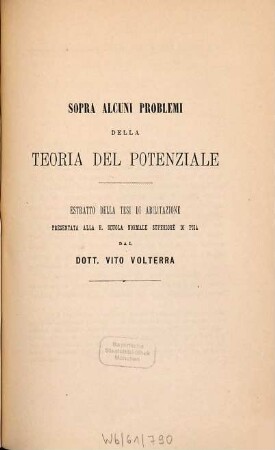 Annali della Scuola Normale Superiore di Pisa, Classe di Scienze Fisiche e Matematiche. 3. 1883. - 1880/83