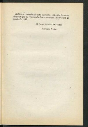 [Nota del censor de teatros]