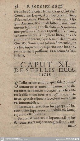 CAPUT XI. DE STELLIS ERRATICIS.