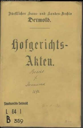 Bracht, Landvogt gegen Hermann Krummsiek zu Kachtenhausen - Schuldforderung