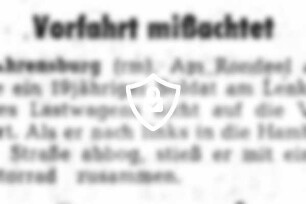 Vorfahrt mißachtet