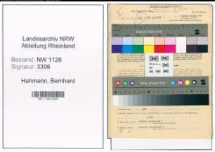 Entnazifizierung Bernhard Hahmann , geb. 02.04.1900 (Polizist)