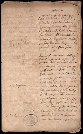 Brief von Karl, Hessen-Kassel, Landgraf an Albrecht von Tettau