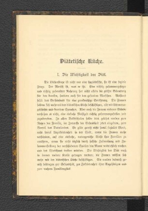 Diätetische Küche.