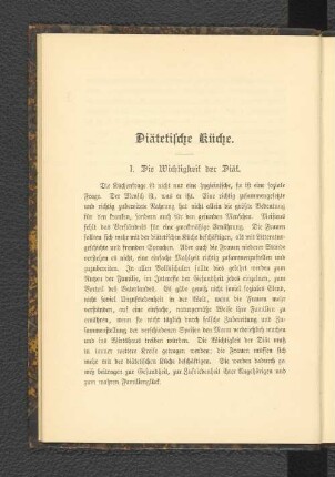 Diätetische Küche.
