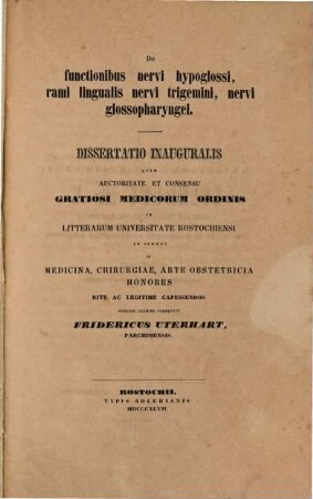 De functionibus nervi hypoglossi, rami lingualis nervi trigemini, nervi glossopharyngei