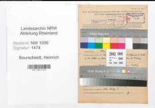 Entnazifizierung Heinrich Bourscheidt , geb. 25.06.1916 (Arbeiter)