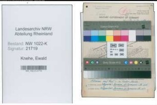 Entnazifizierung Ewald Knehe , geb. 23.02.1897 (Chemiker)