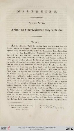 Herculanum und Pompeji. IV. Band I. Abtheilung. Vierte Serie der Malereien