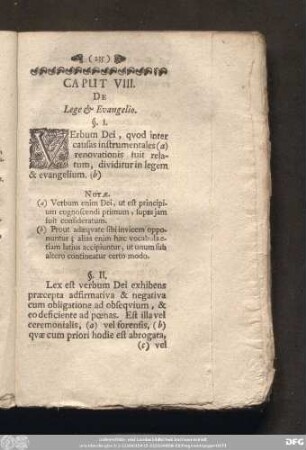 Caput VIII. De Lege & Evangelico.