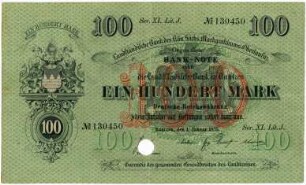 Geldschein, 100 Mark, 1.1.1875
