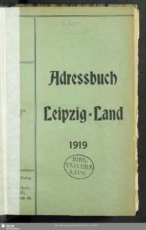 1919: Adressbuch Leipzig-Land