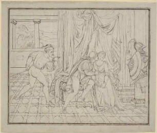 Gianciotto Malatesta überrascht Paolo und Francesca. Dante, Göttliche Komödie, Hölle, 5. Gesang