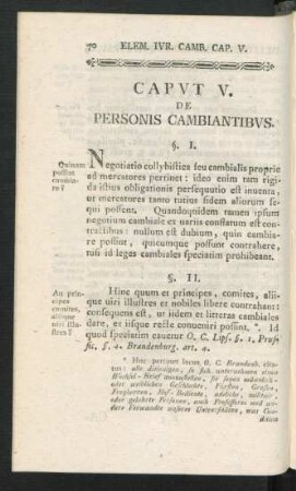 Caput V. De Personis Cambiantibus.