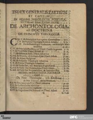Index Generalis Partium et Capitum [...].