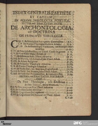 Index Generalis Partium et Capitum [...].