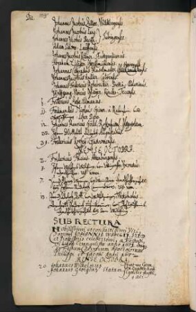 Winterhalbjahr 1651/1652. Rektorat Joachim Wibel